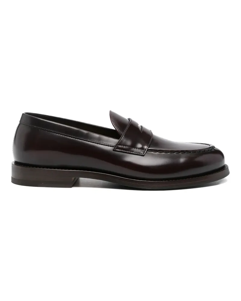 Henderson Leather Penny Loafers Red