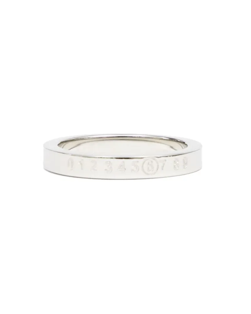 Maison Margiela Numeric Engraved Polished Ring Silver