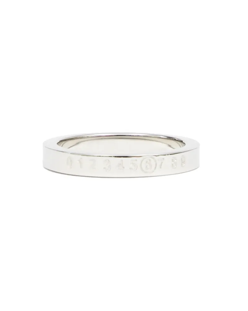 Maison Margiela Numeric Engraved Polished Ring Silver