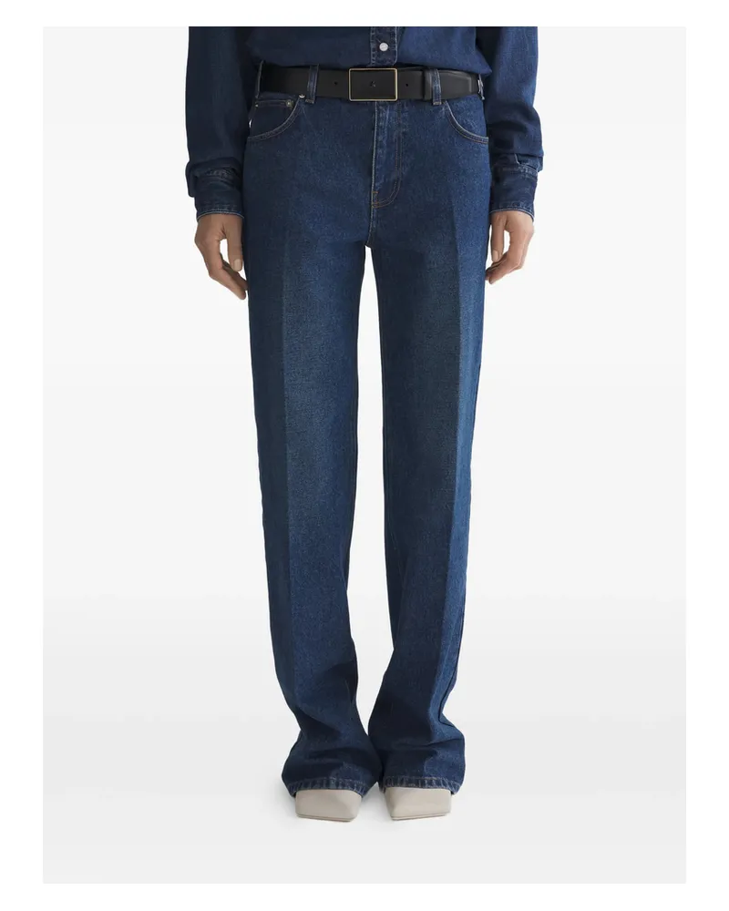 Thierry Mugler Straight Trousers Blue