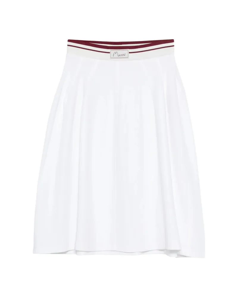 Marni Logo Waistband Skirt White