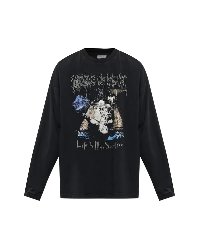 VETEMENTS Graphic-print Long-sleeve T-shirt Black