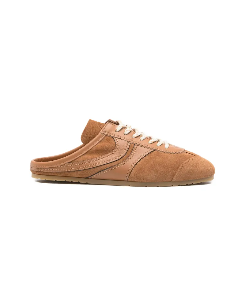 Dries van Noten Leather-trim Suede Sneakers Brown