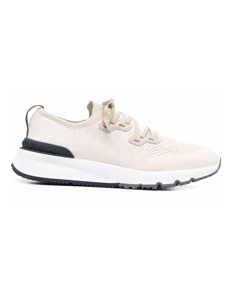 Brunello Cucinelli Perforated-detail Low-top Sneakers White