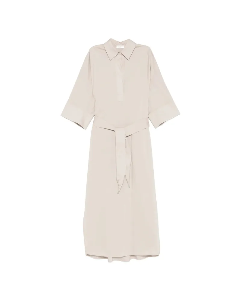 PANICALE Cashmere Belted Midi Shirt Dress Neutrals