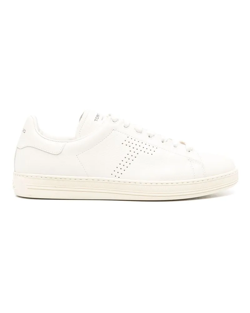 Tom Ford Warwick Leather Sneakers Neutrals