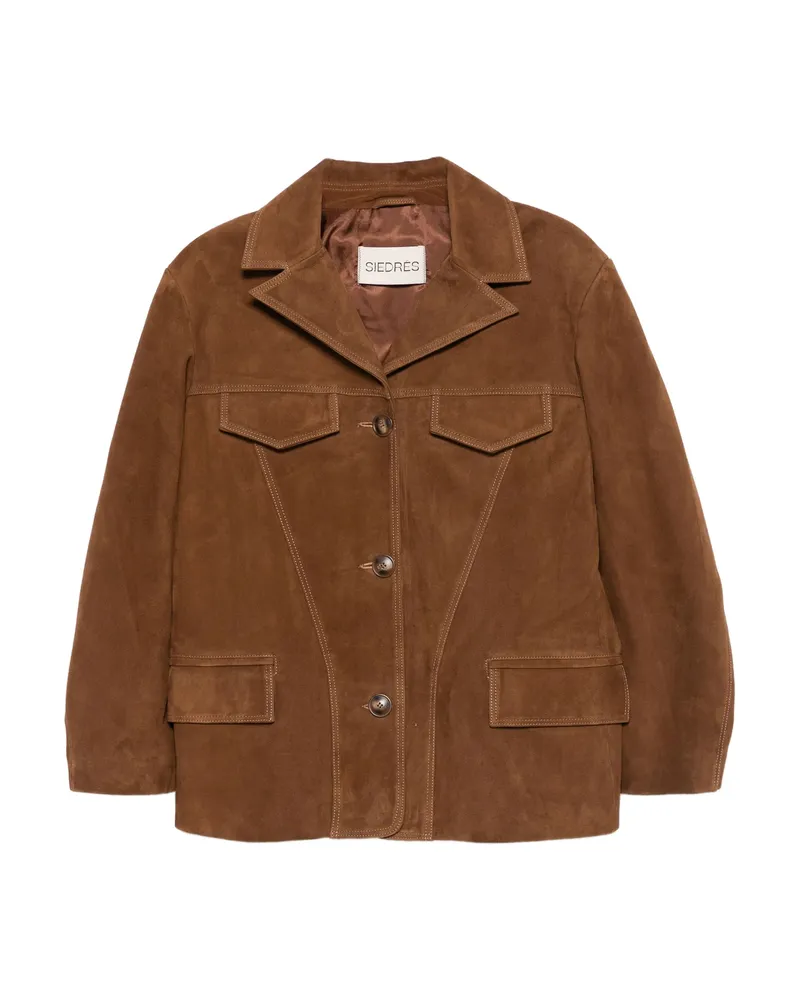 SIEDRES Button-up Flap-pockets Jacket Brown