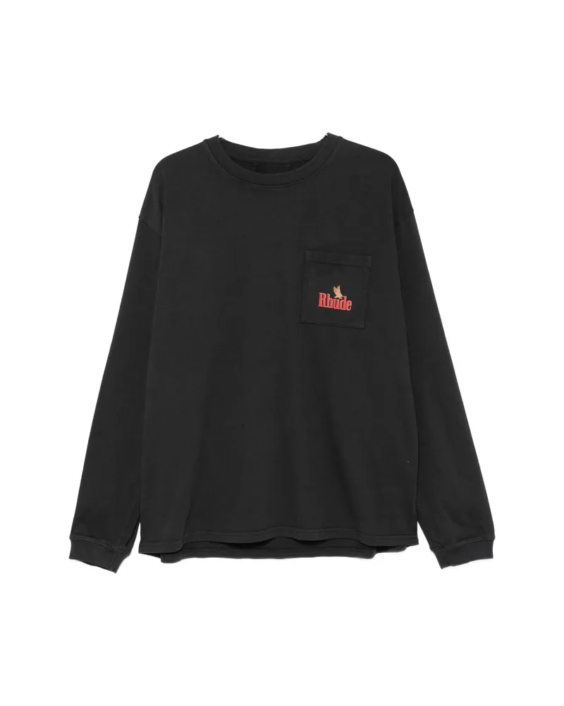 RHUDE Logo-print Chest-pocket T-shirt Black