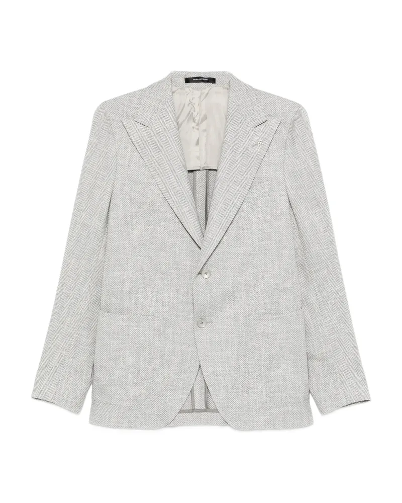 Tagliatore Herringbone-pattern Single-breasted Blazer Grey