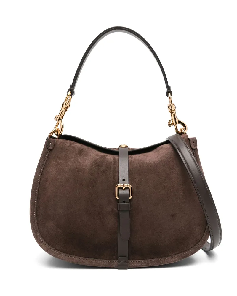 Etro Medium Suede Pony Bag Brown