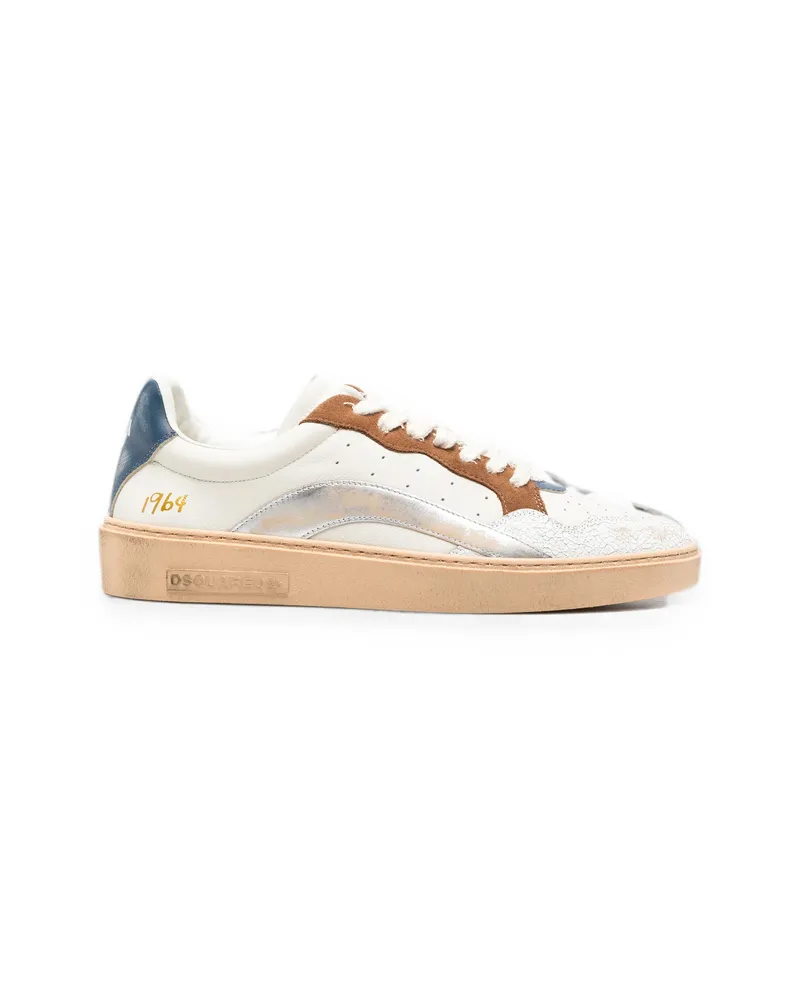 Dsquared2 Distressed Panelled Sneakers White