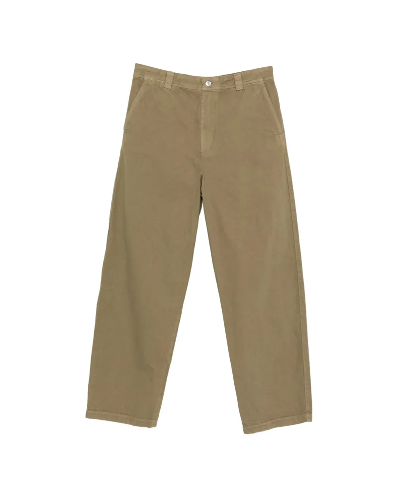 A.P.C. A. p.c. Buttoned Straight Trousers Green