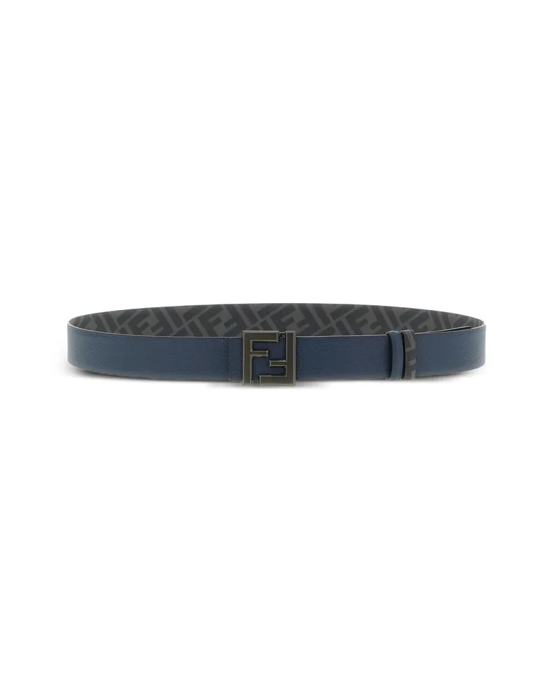 Fendi Reversible Metal-buckle Belt Blue