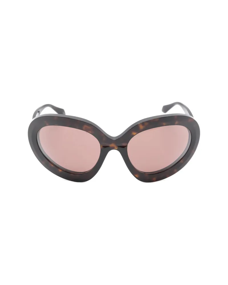 Alaïa Geometric Oval-frame Sunglasses Black