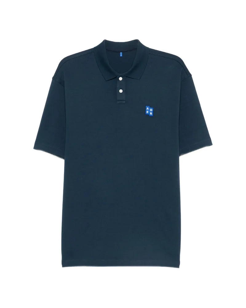 Adererror Logo-patch Polo Shirt Blue