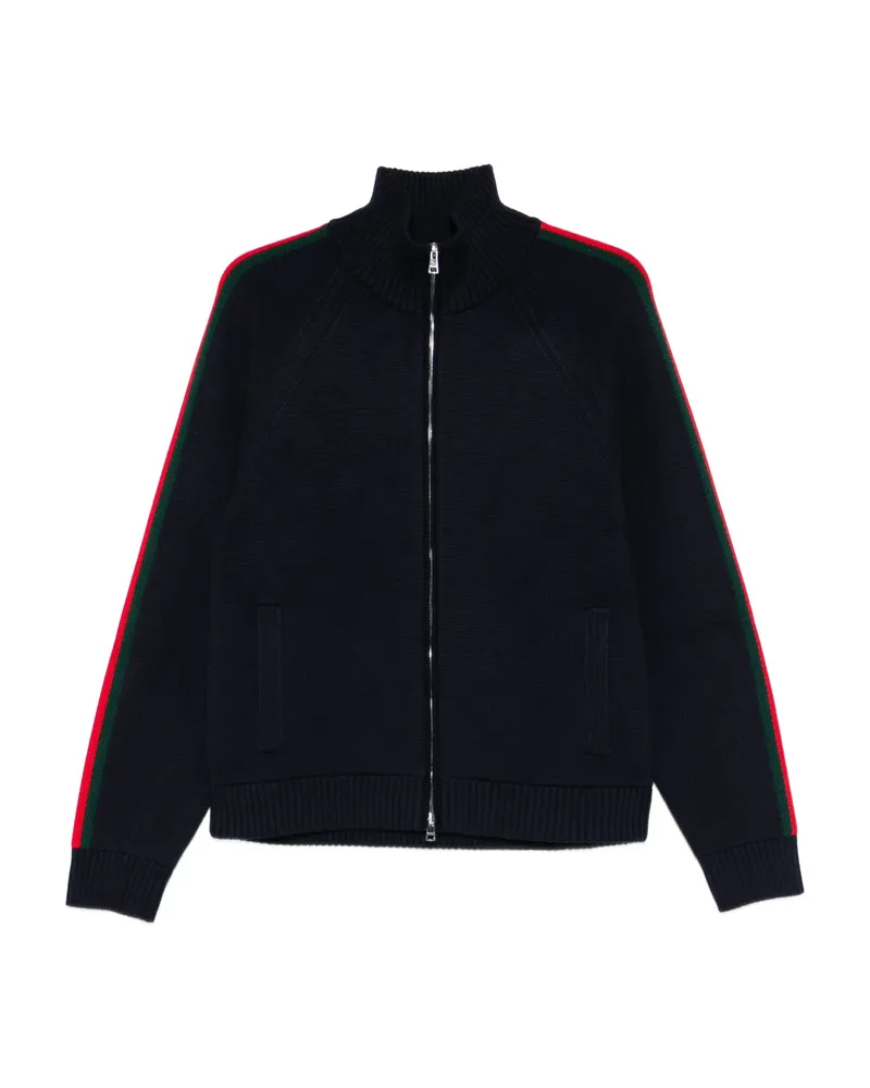 Gucci Striped Zip-up Cardigan Blue