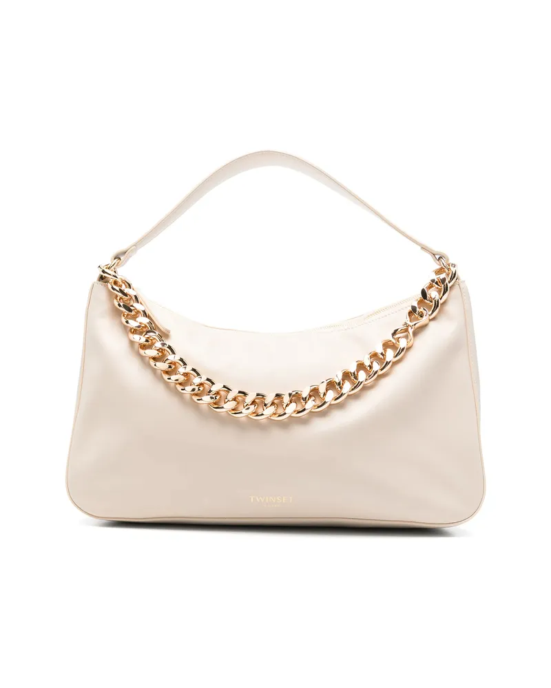 Twin-Set Chain-detailed Shoulder Bag Neutrals