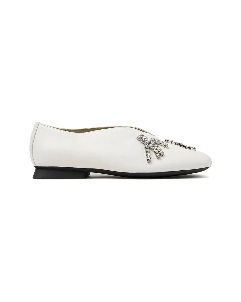 Camper Casi Myra Crystal-embellished Ballet Flats White