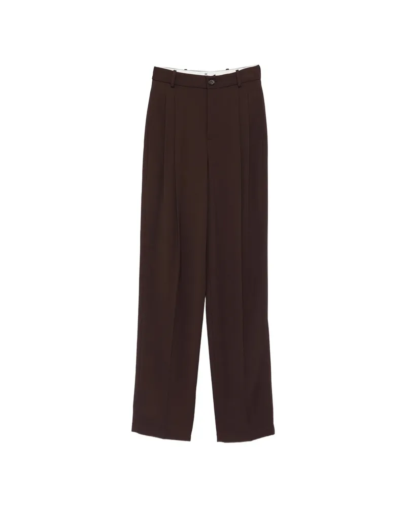 Elisabetta Franchi Pleated Trousers Brown
