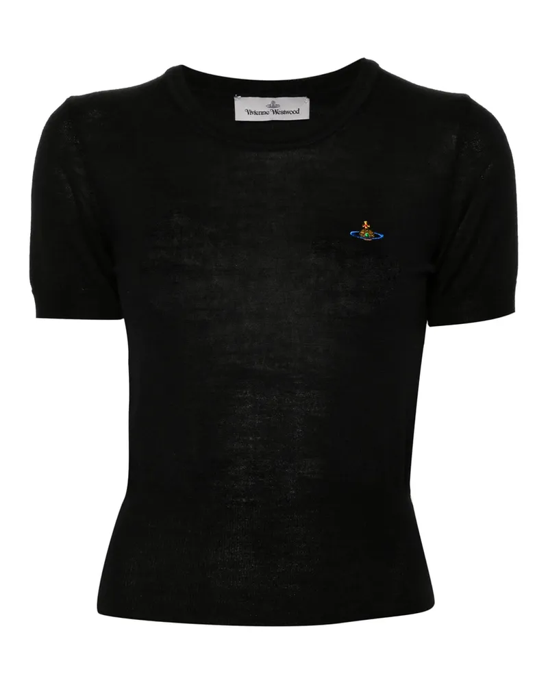 Vivienne Westwood Orb-embroidered Knitted Top Black