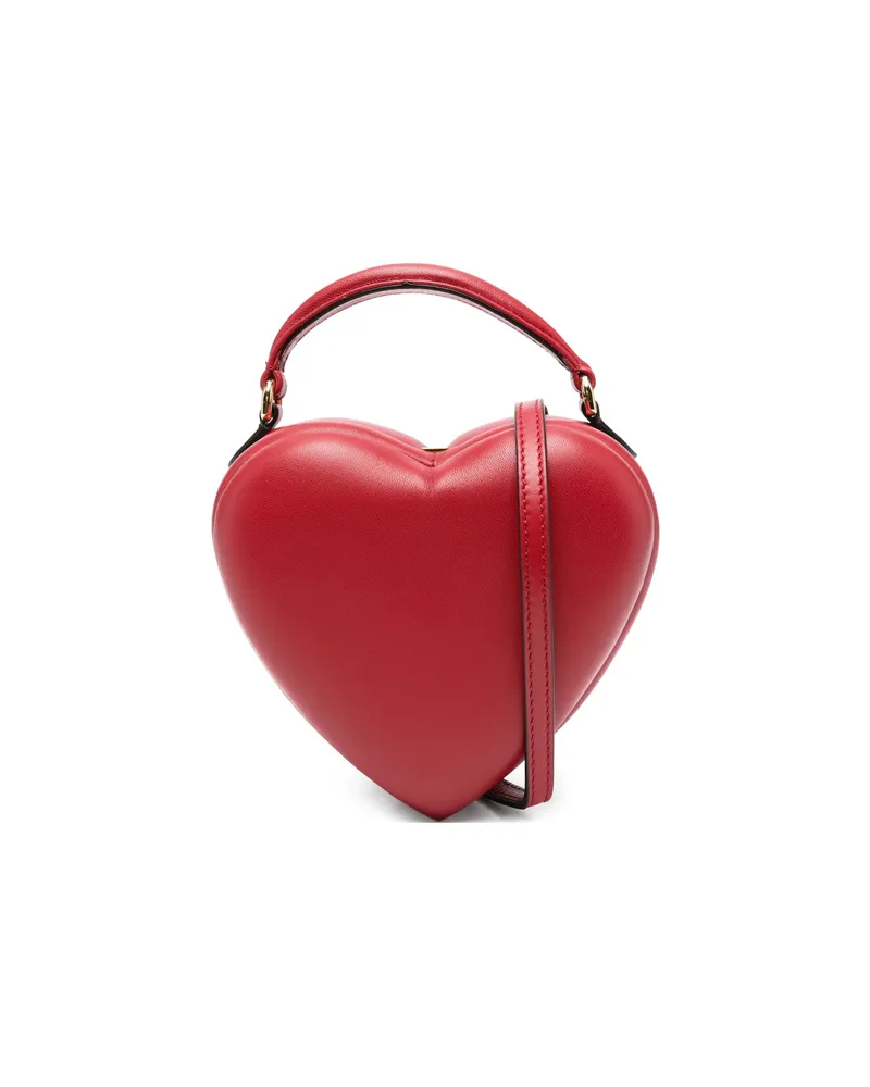Moschino Heart-shaped Quilted Tote Bag Red