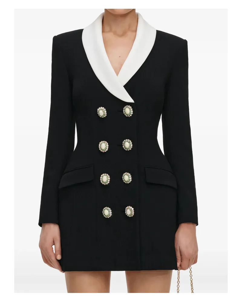 Self-Portrait Black Tailored Blazer Mini Dress Black