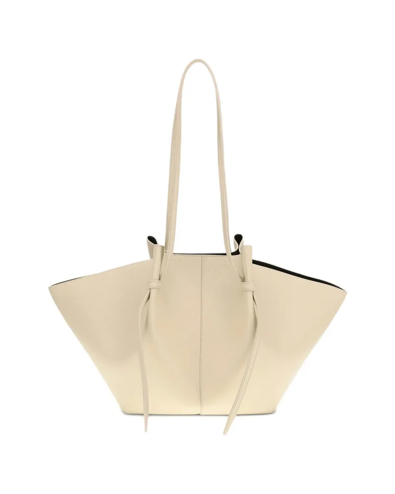 YUZEFI Large Mochi Leather Shoulder Bag Neutrals