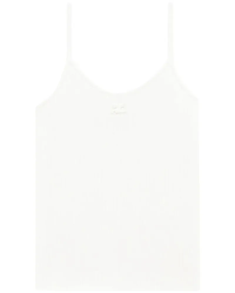 Courrèges Reedition Ribbed Tank Top White