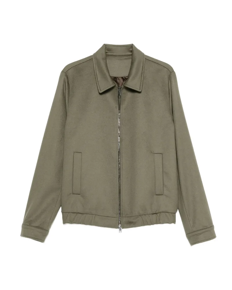 Costumein Zip-front Welt-pocket Jacket Green