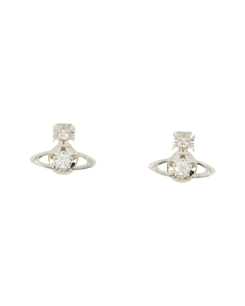 Vivienne Westwood Orb Cubic Zirconia Earrings Silver