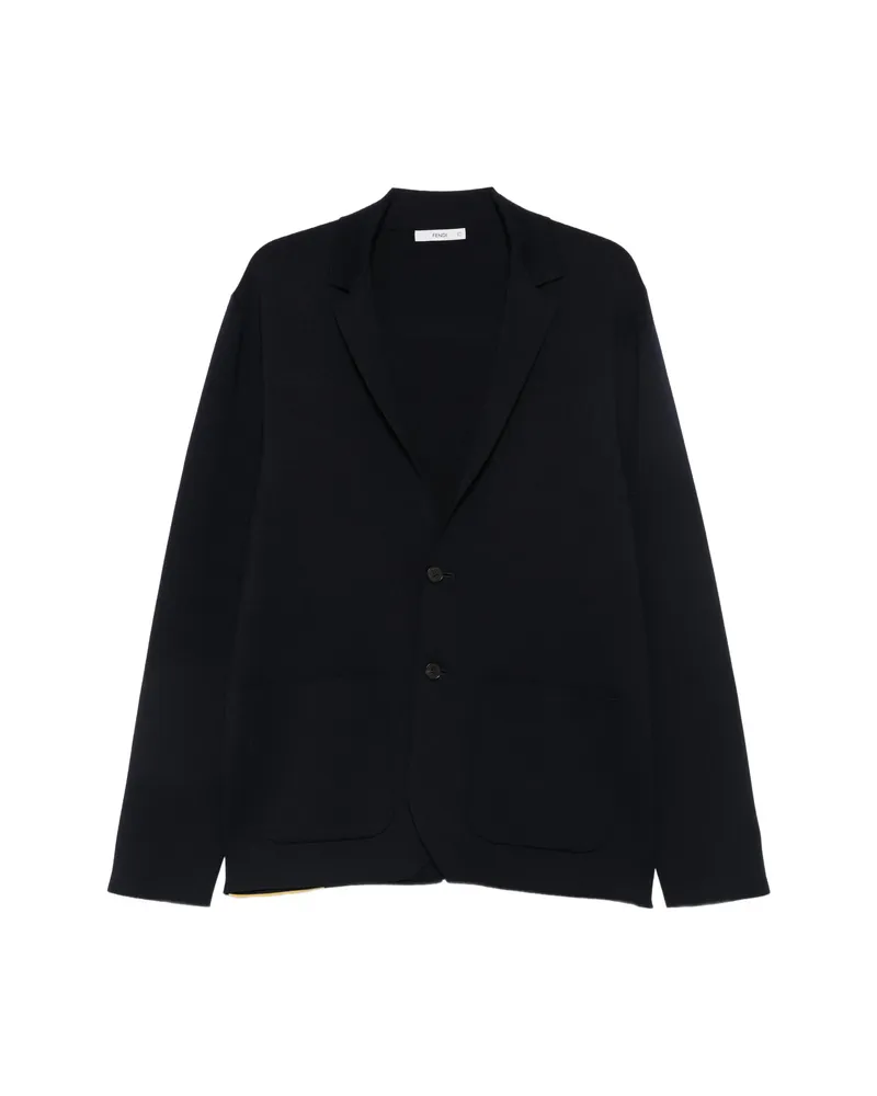Fendi Logo-strap Blazer Blue