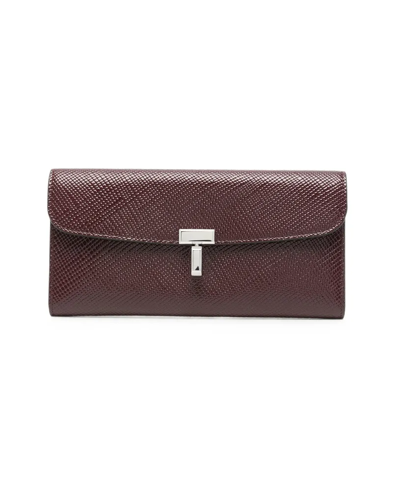 Totême T-lock Leather Wallet Red