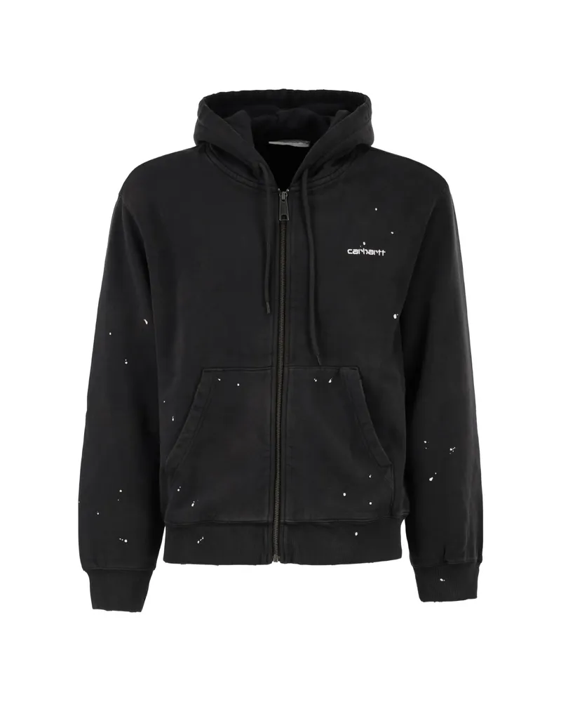 Carhartt WIP Paint-effect Zip-up Hoodie Black