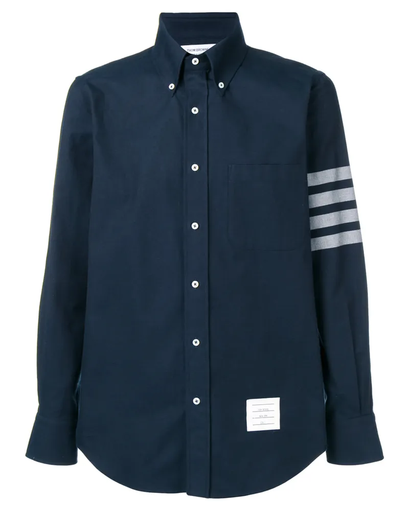 Thom Browne 4-bar Solid Rwb Stripe Shirt Blue