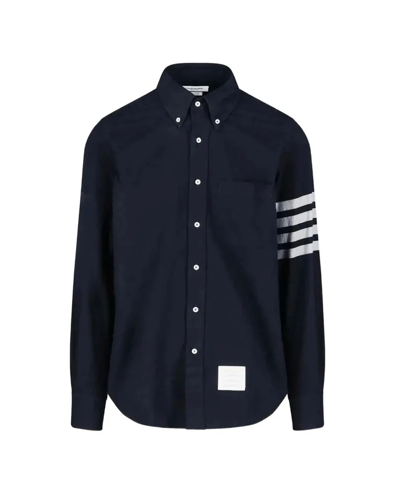 Thom Browne Flannel 4-Bar Shirt Blue