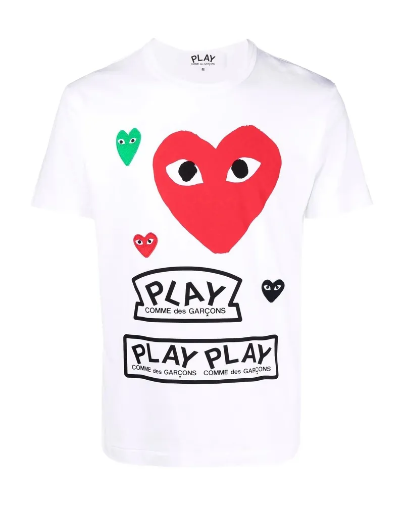 Comme des Garçons Heart-print Cotton T-shirt White