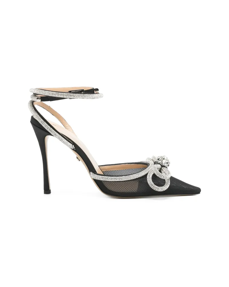 Mach & Mach Double Bow Ankle-strap Heeled Pumps Black