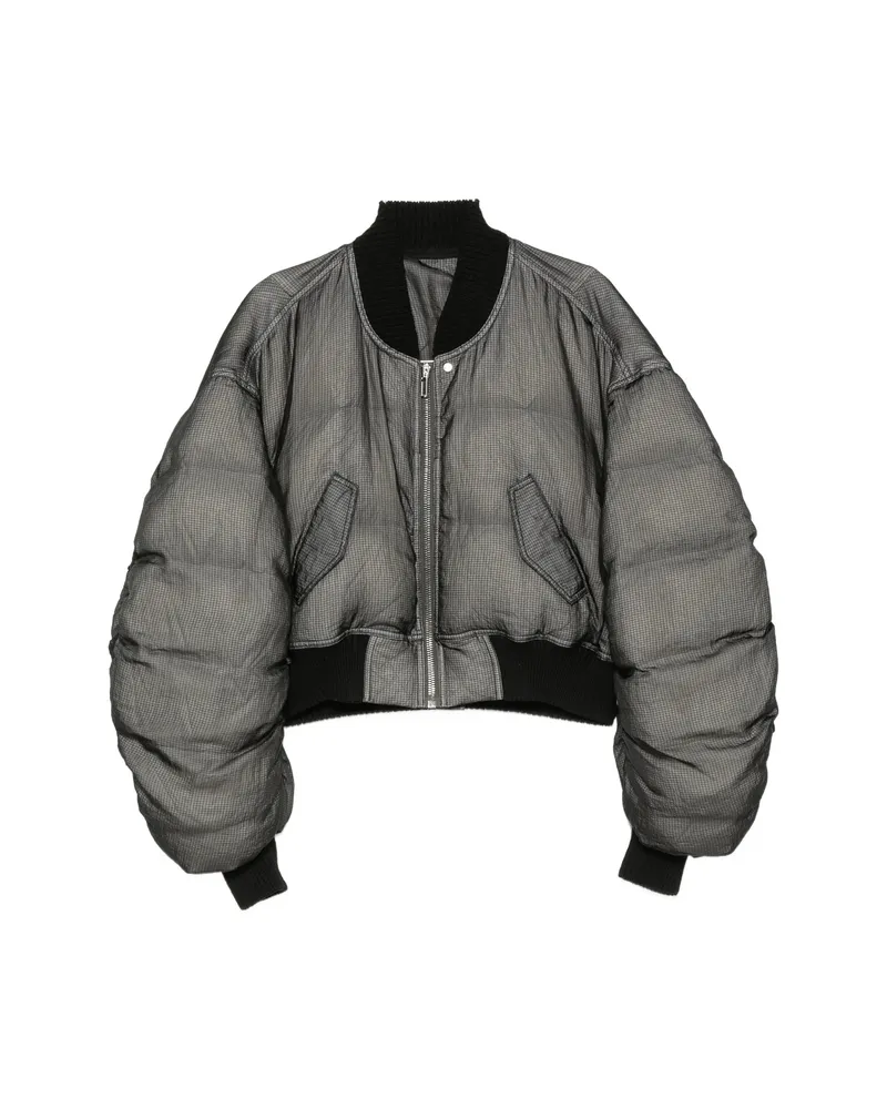 Rick Owens Quilted Cropped Jacket Grey