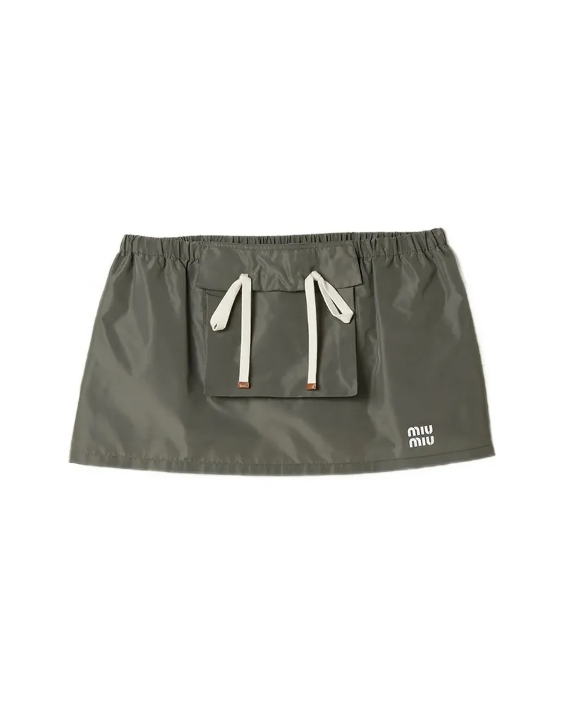 Miu Miu Technical Fabric Miniskirt Green