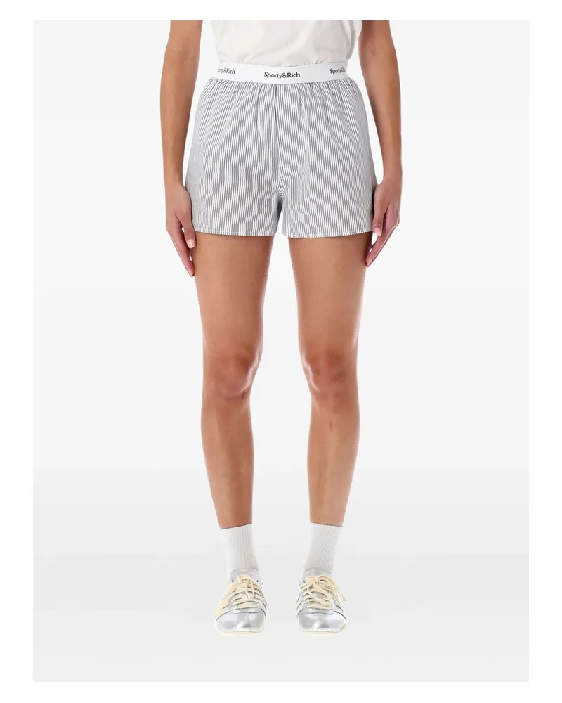 SPORTY & RICH Yankees Serif Striped Shorts Blue