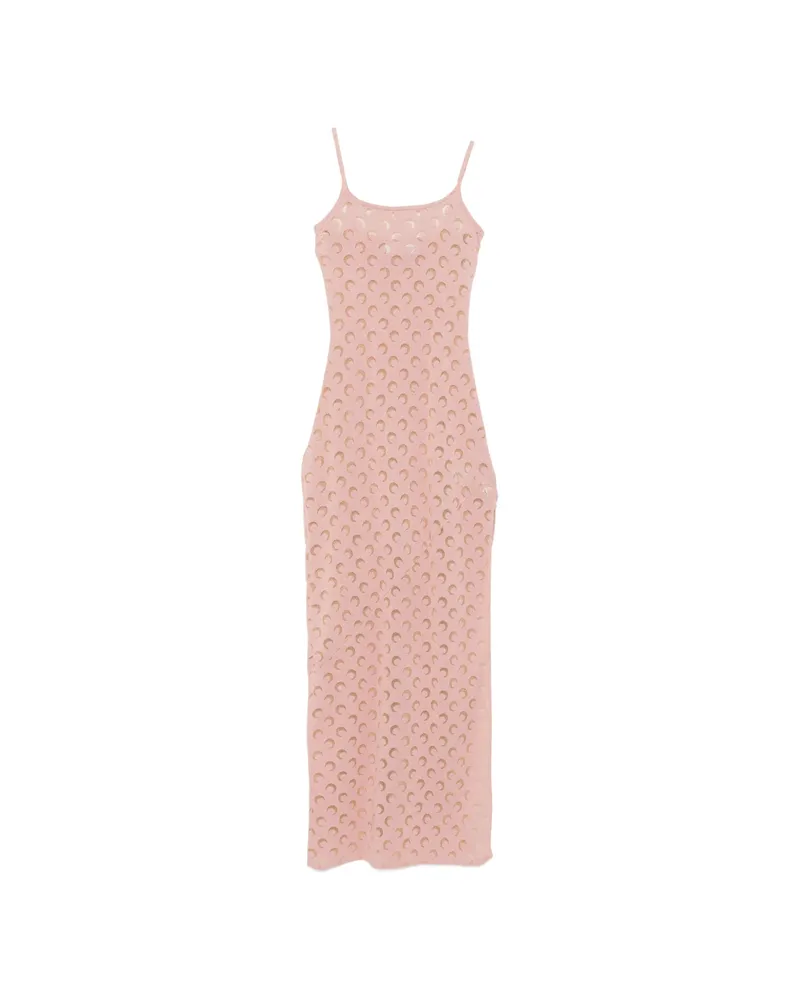 Marine Serre Crescent Moon-patterned Maxi Dress Pink