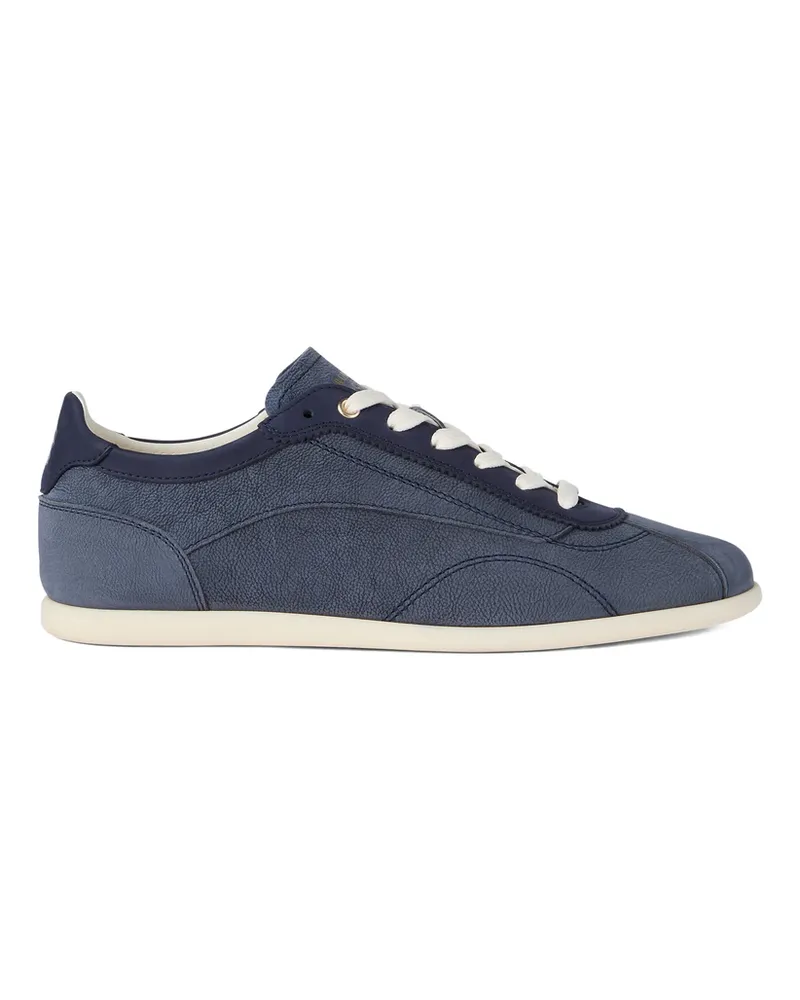 Brunello Cucinelli Textured Nubuck Sneakers Blue