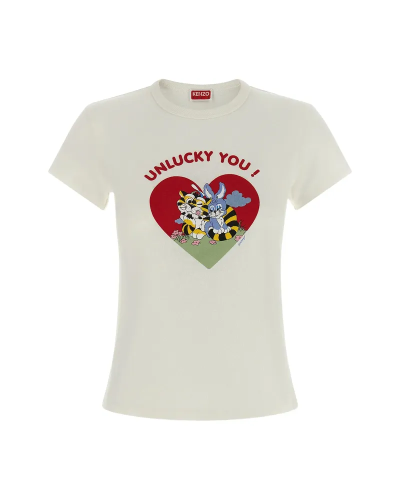 Kenzo Cartoon Print T-shirt Neutrals