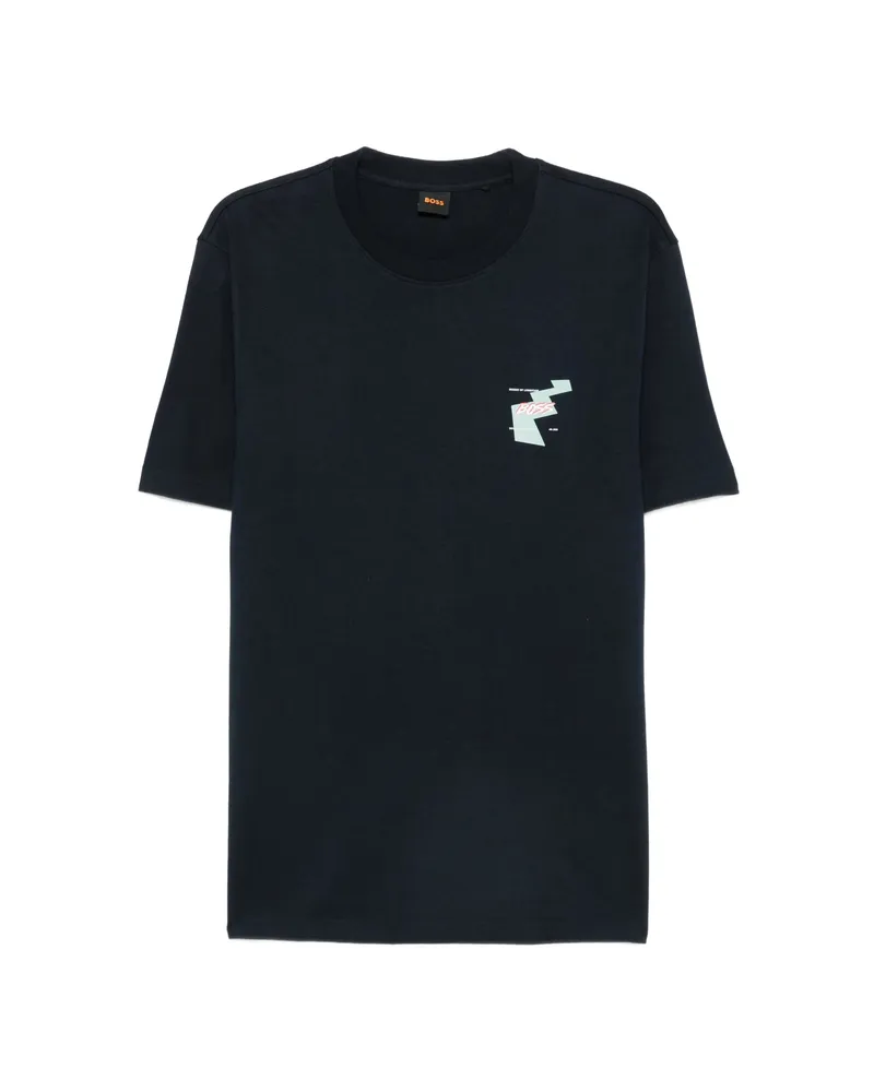 HUGO BOSS Graphic-print T-shirt Blue