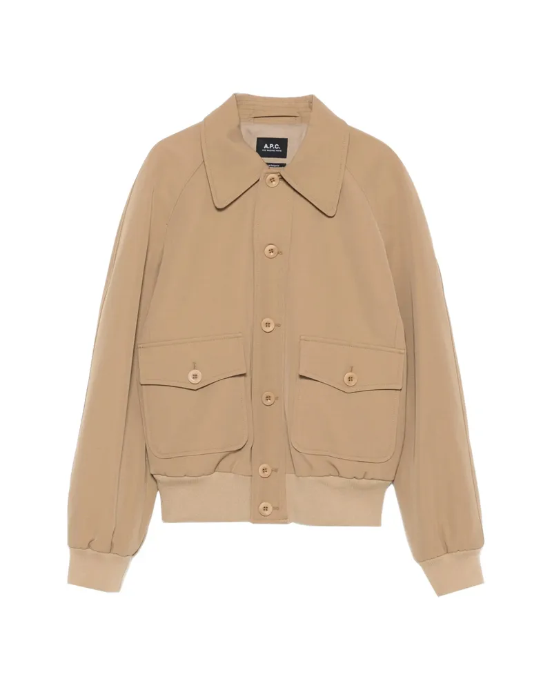 A.P.C. A. p.c. Button-front Collared Bomber Jacket Neutrals