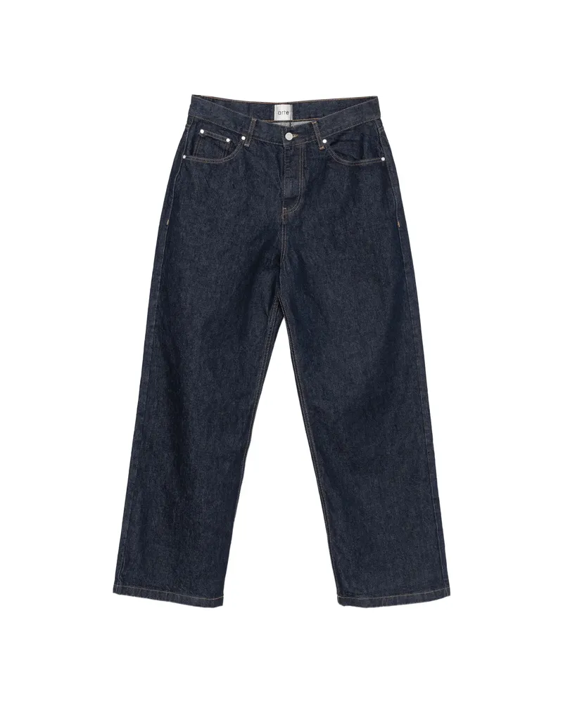 Arte Antwerp Logo-embroidered Belt-loop Jeans Blue