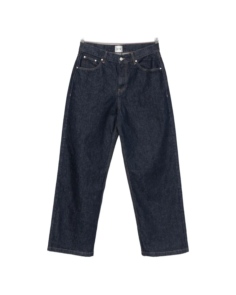 Arte Antwerp Logo-embroidered Belt-loop Jeans Blue
