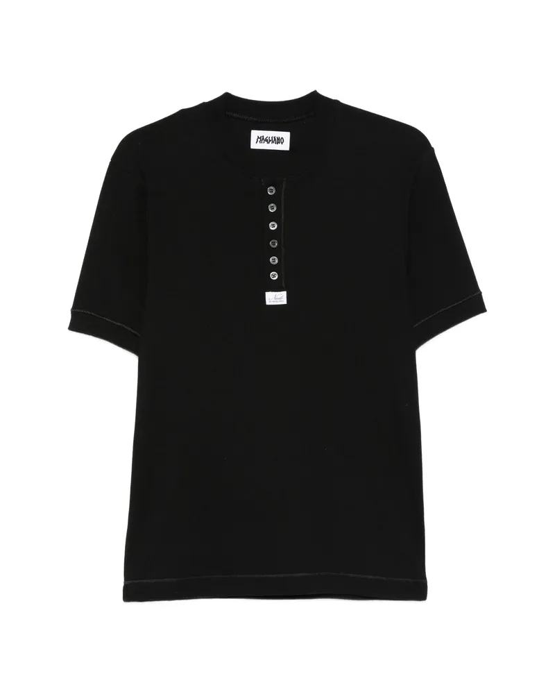 Magliano Buttoned Short-sleeve T-shirt Black