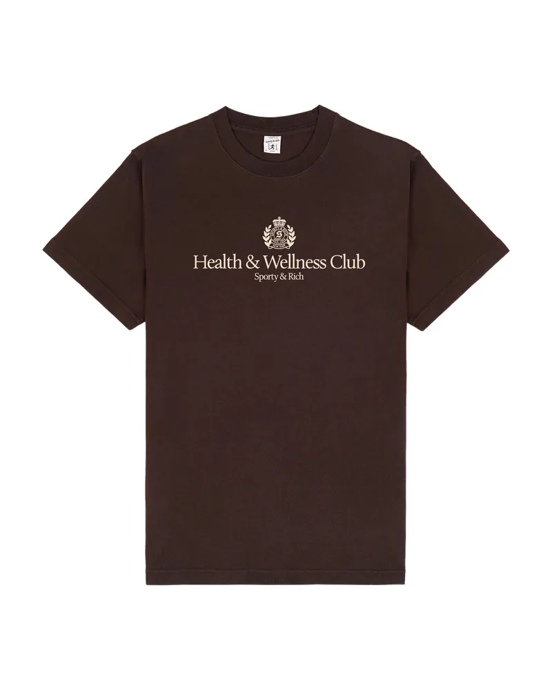 SPORTY & RICH H & W Crest Graphic-print T-shirt Brown