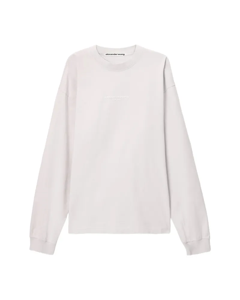 Alexander Wang LONG SLEEVE TEE W/ LOGO PRINT Pink